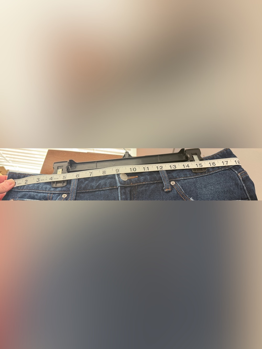 Time and Tru Dark Indigo Distressed Jean Shorts - Picture 7 of 8